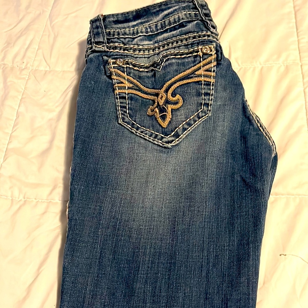 Women’s straight leg rock revival jeans